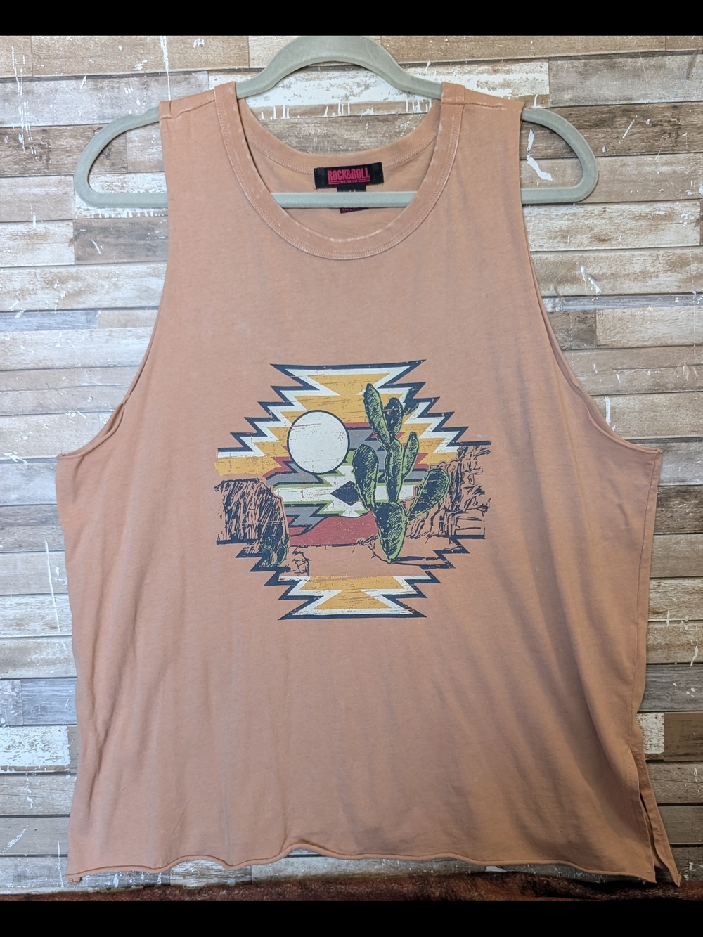 Rock & Roll Denim Boho Southwestern Graphic Tank